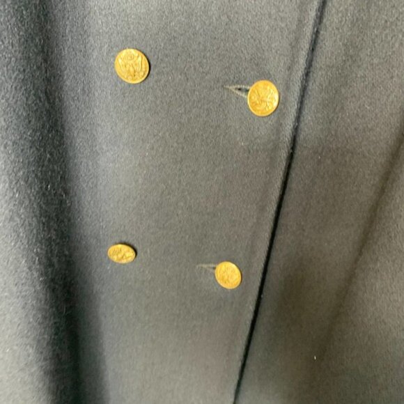 Vintage Navy Blue Wool Top Coat Dress Coat Sz Medium Union Made - Picture 4 of 14